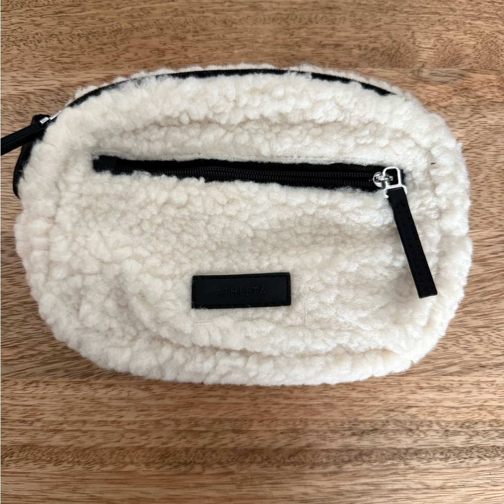 Athleta Cream Sherpa Cosmetic Bag